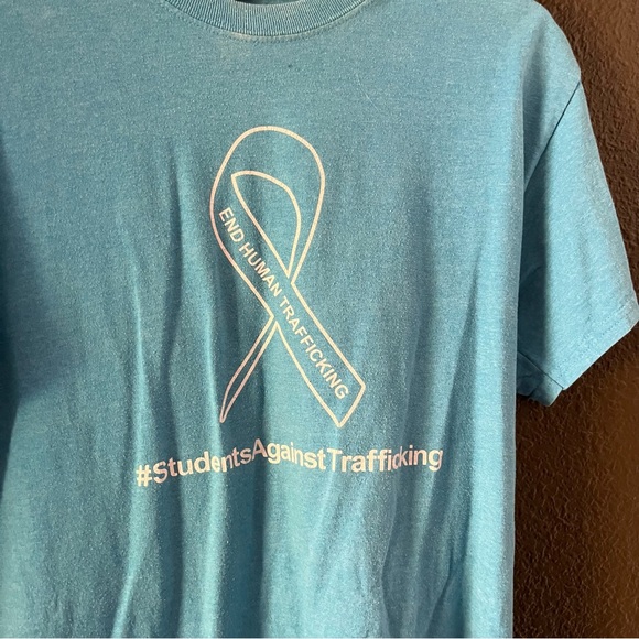Blue Students Against Trafficking Short Sleeve Tee, Size Medium - Picture 2 of 5